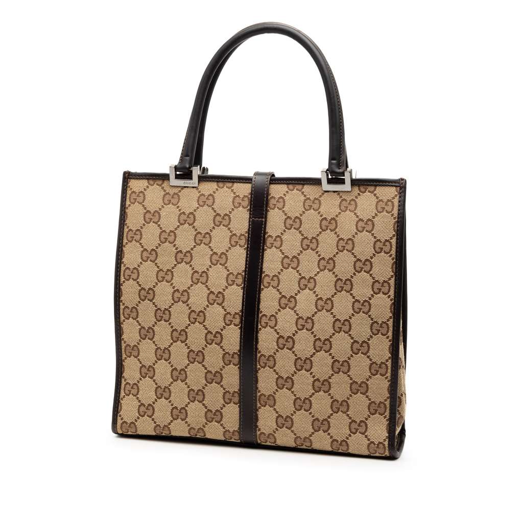 Gucci GG Canvas Jackie Handbag Brown Canvas Good condition - Back View