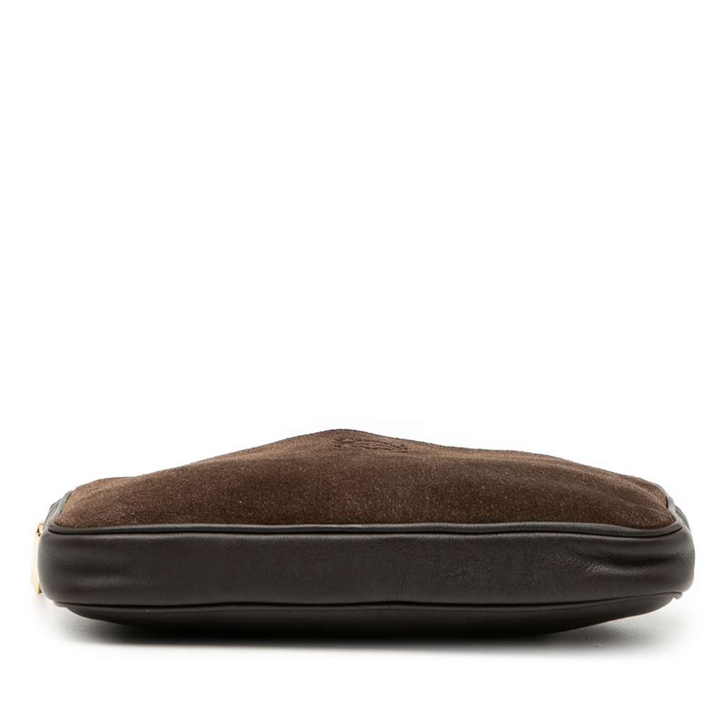 Loewe Suede and Calfskin Anagram Crossbody Brown Leather Good condition - Inside View