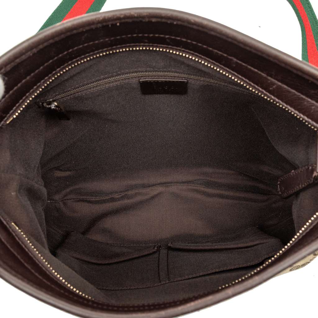 Gucci GG Canvas Web Crossbody Brown Canvas Good condition - Model View