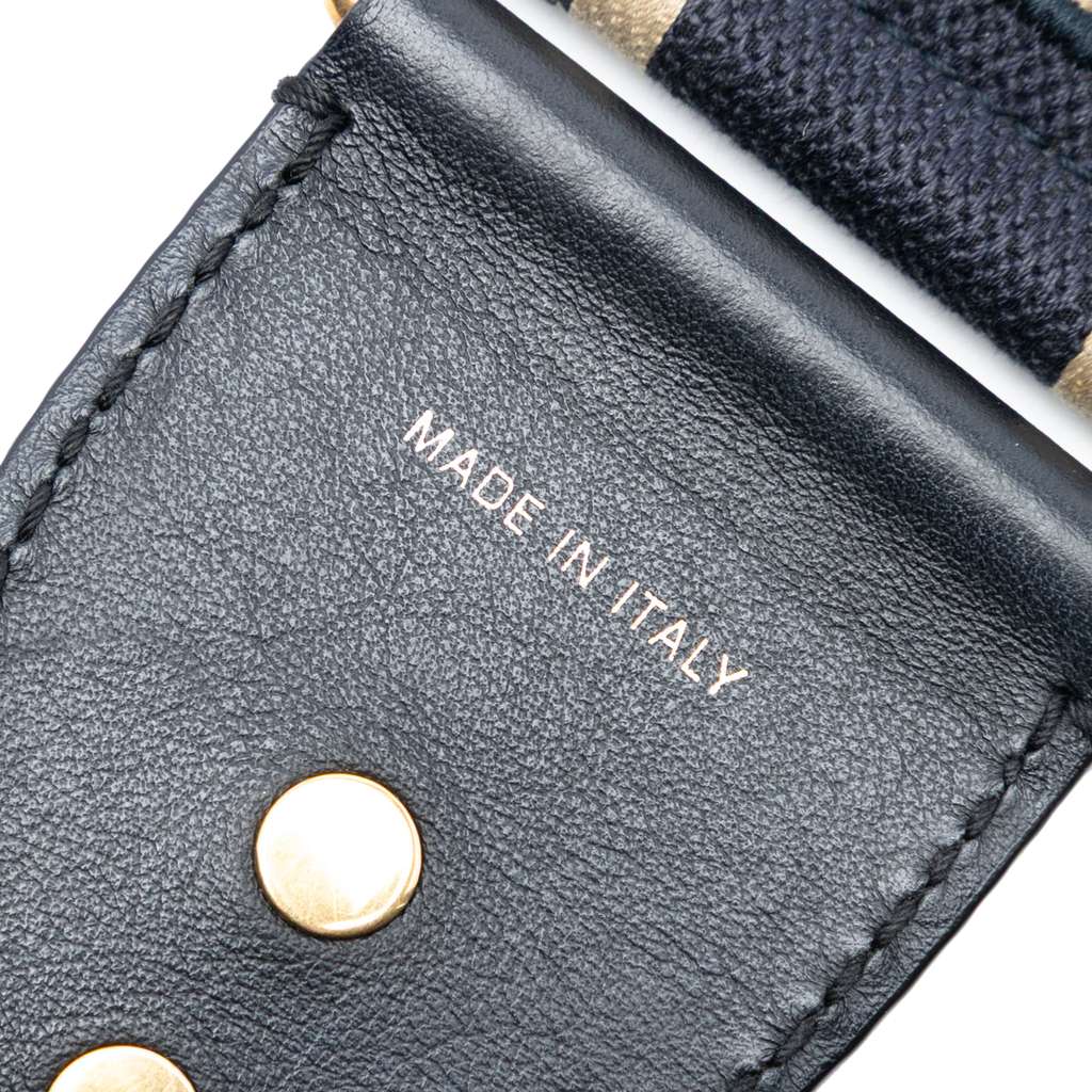 Dior Embroidered Canvas Bag Strap Blue Canvas Good condition - Back View