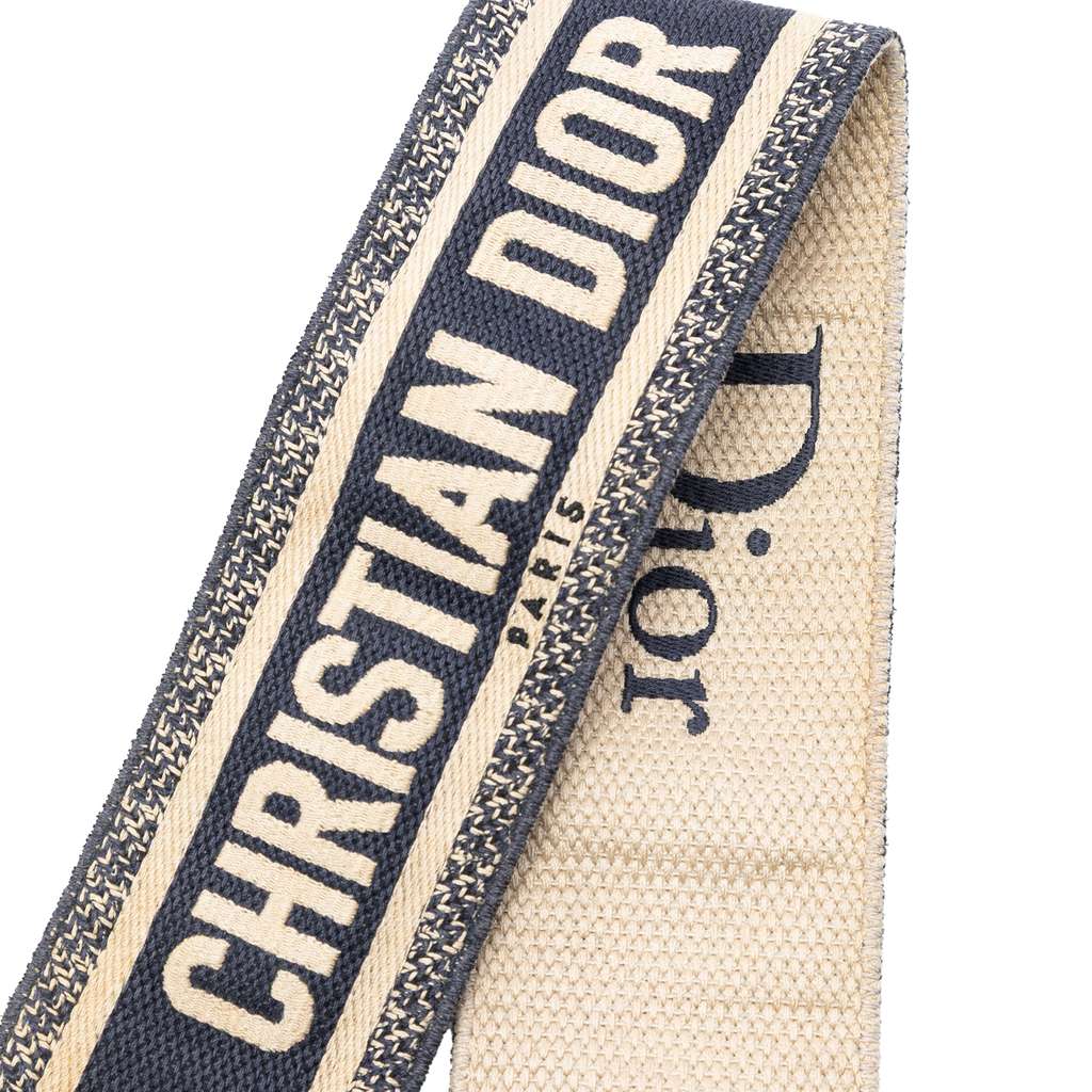Dior Embroidered Canvas Bag Strap Blue Canvas Good condition - Inside View
