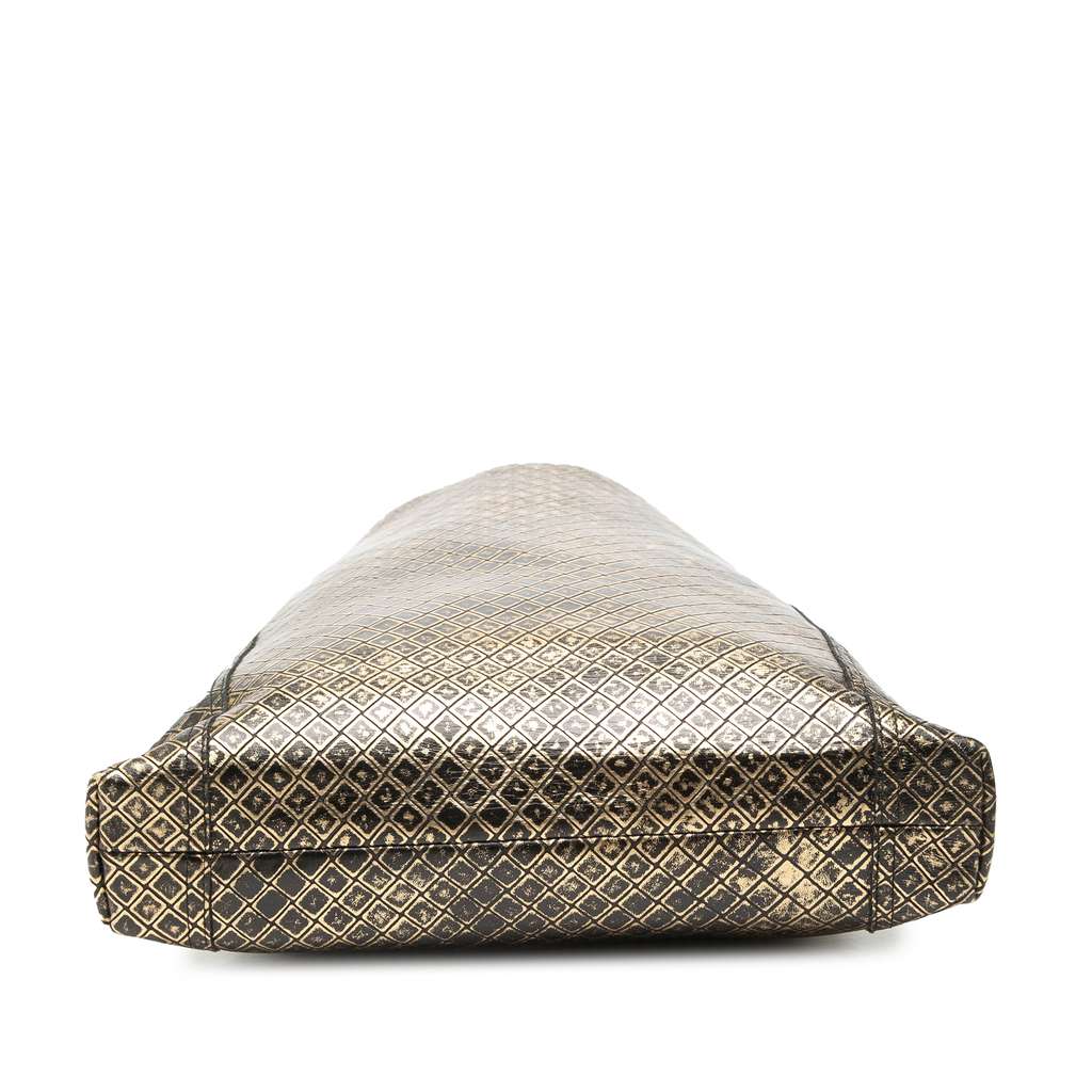 Bottega Veneta Leather Intrecciomirage Crossbody Gold Leather Good condition - Inside View