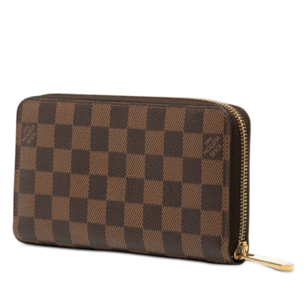 Louis Vuitton Damier Ebene Zippy Long Wallet Brown Good condition - Back View