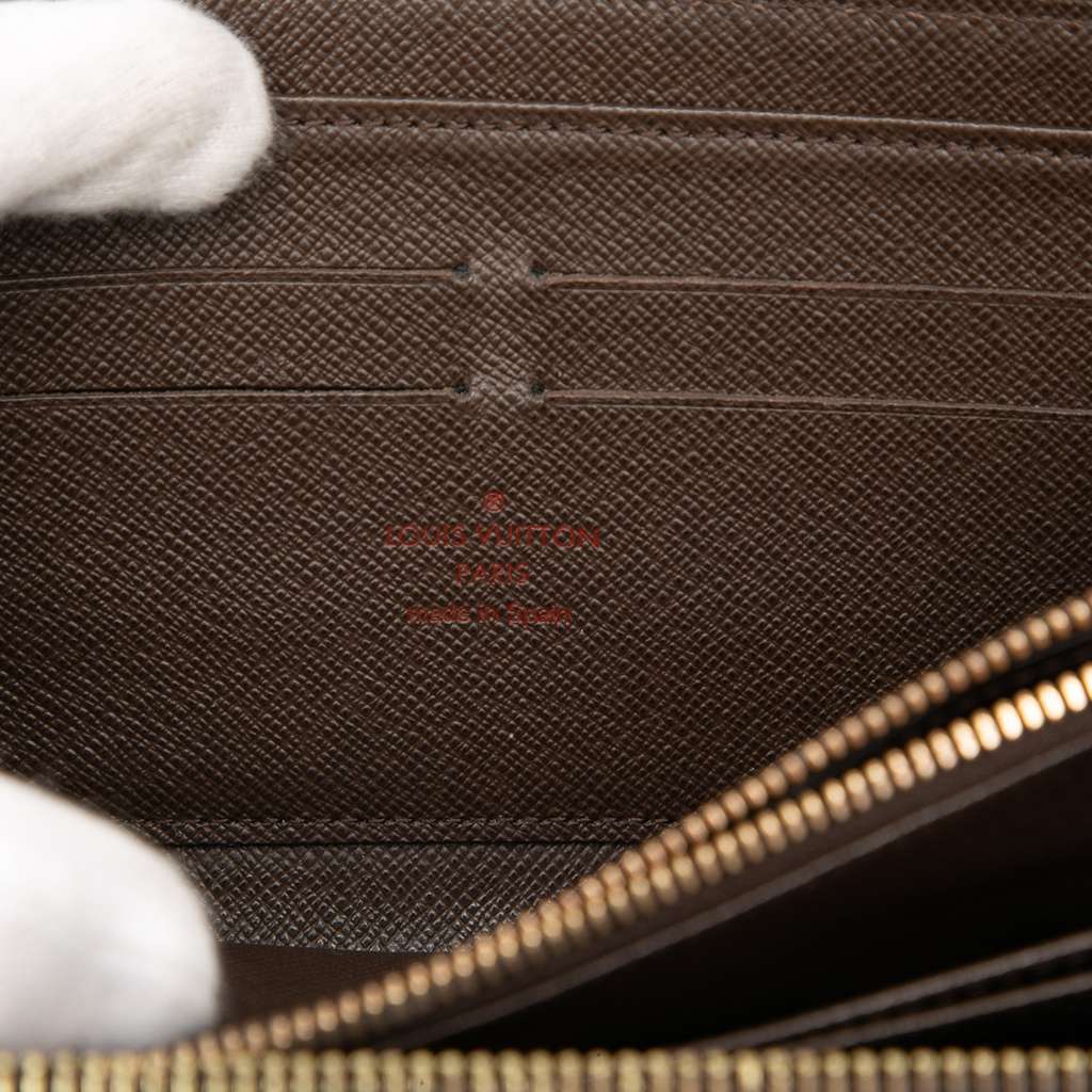 Louis Vuitton Damier Ebene Zippy Long Wallet Brown Good condition - Box View