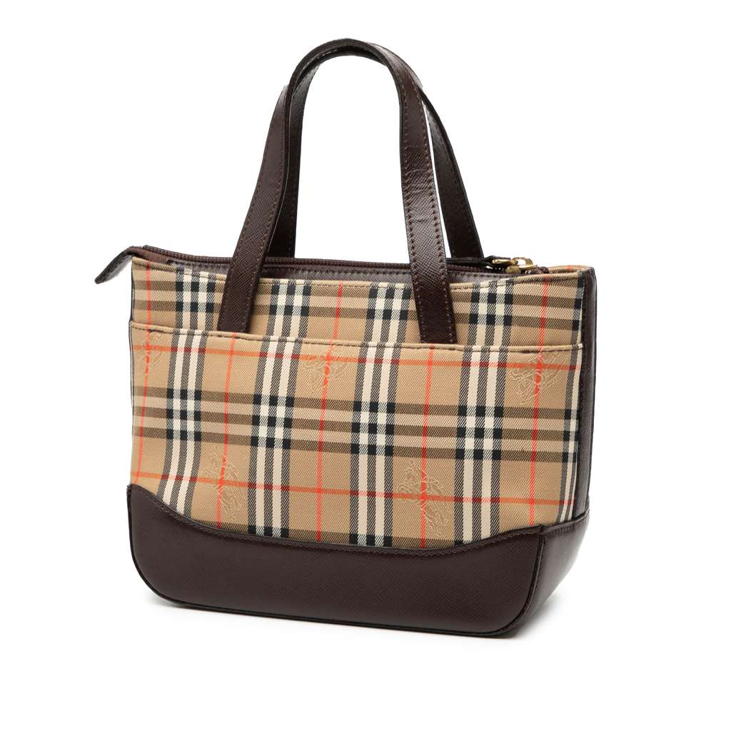 Burberry Haymarket Check Canvas Tote Brown Canvas Good condition - Back View
