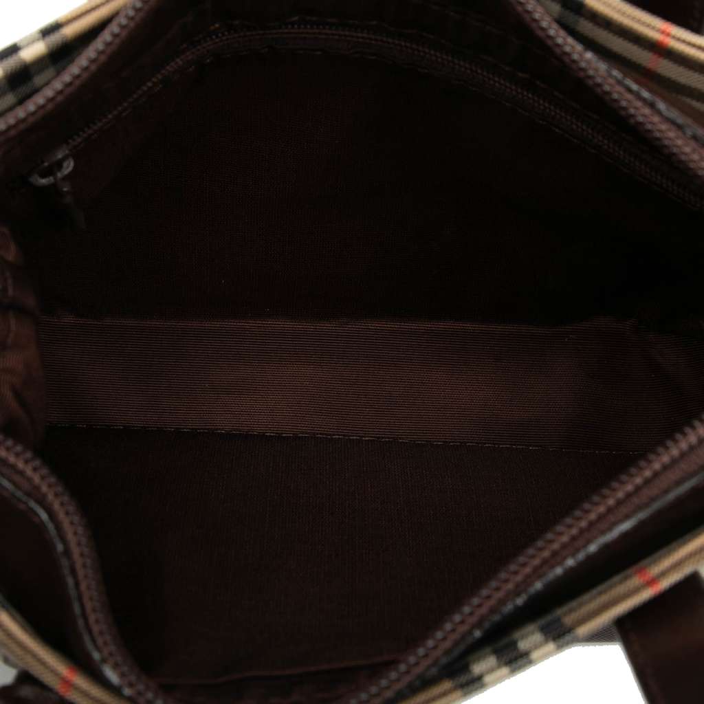 Burberry Haymarket Check Canvas Tote Brown Canvas Good condition - Model View