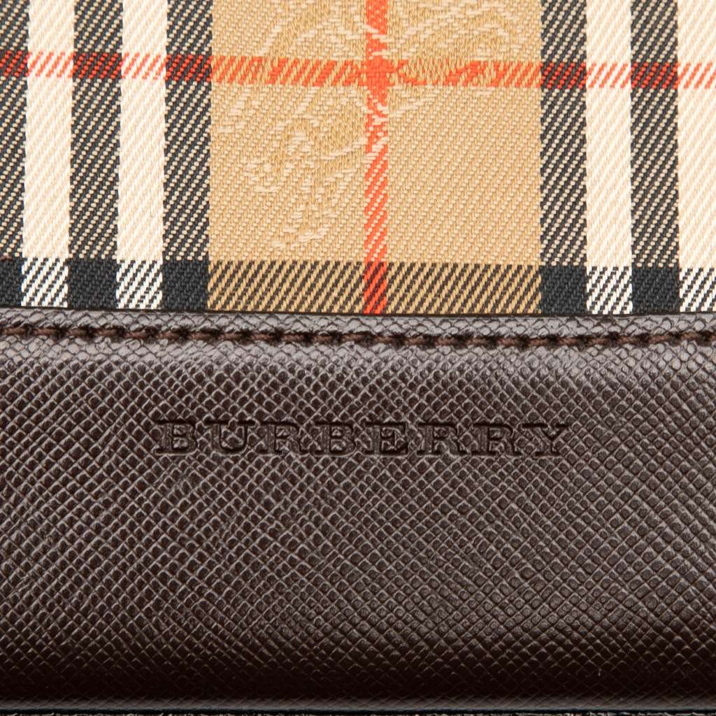 Burberry Haymarket Check Canvas Tote Brown Canvas Good condition - Box View