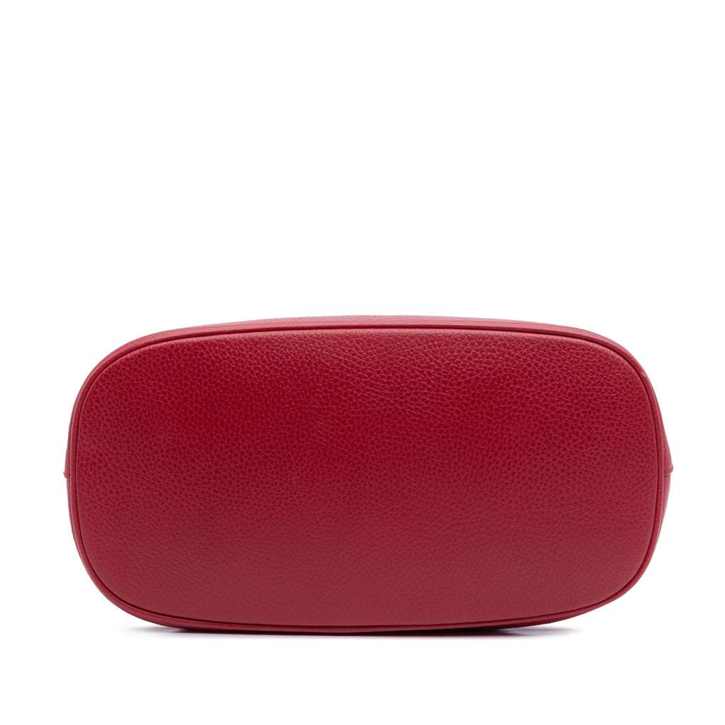 Gucci Small Dollar Calfskin GG Charm Dome Satchel Red Leather Good condition - Inside View