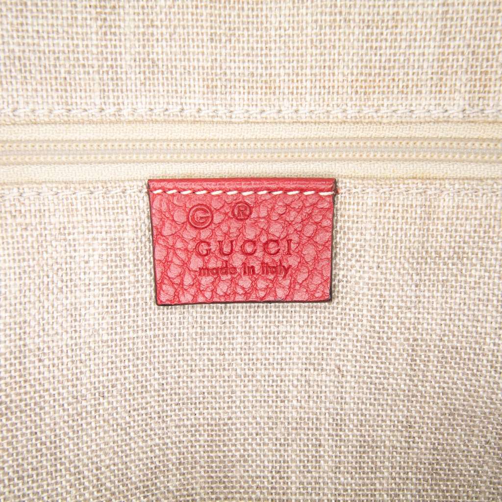 Gucci Small Dollar Calfskin GG Charm Dome Satchel Red Leather Good condition - Box View