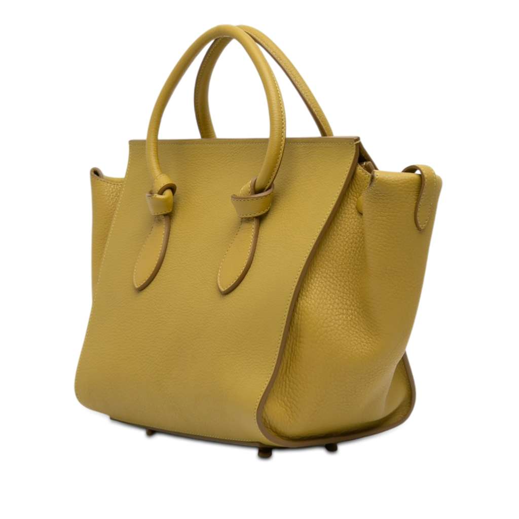 Celine Small Grained Calfskin Tie Knot Handbag Yellow Leather Good condition - Back View