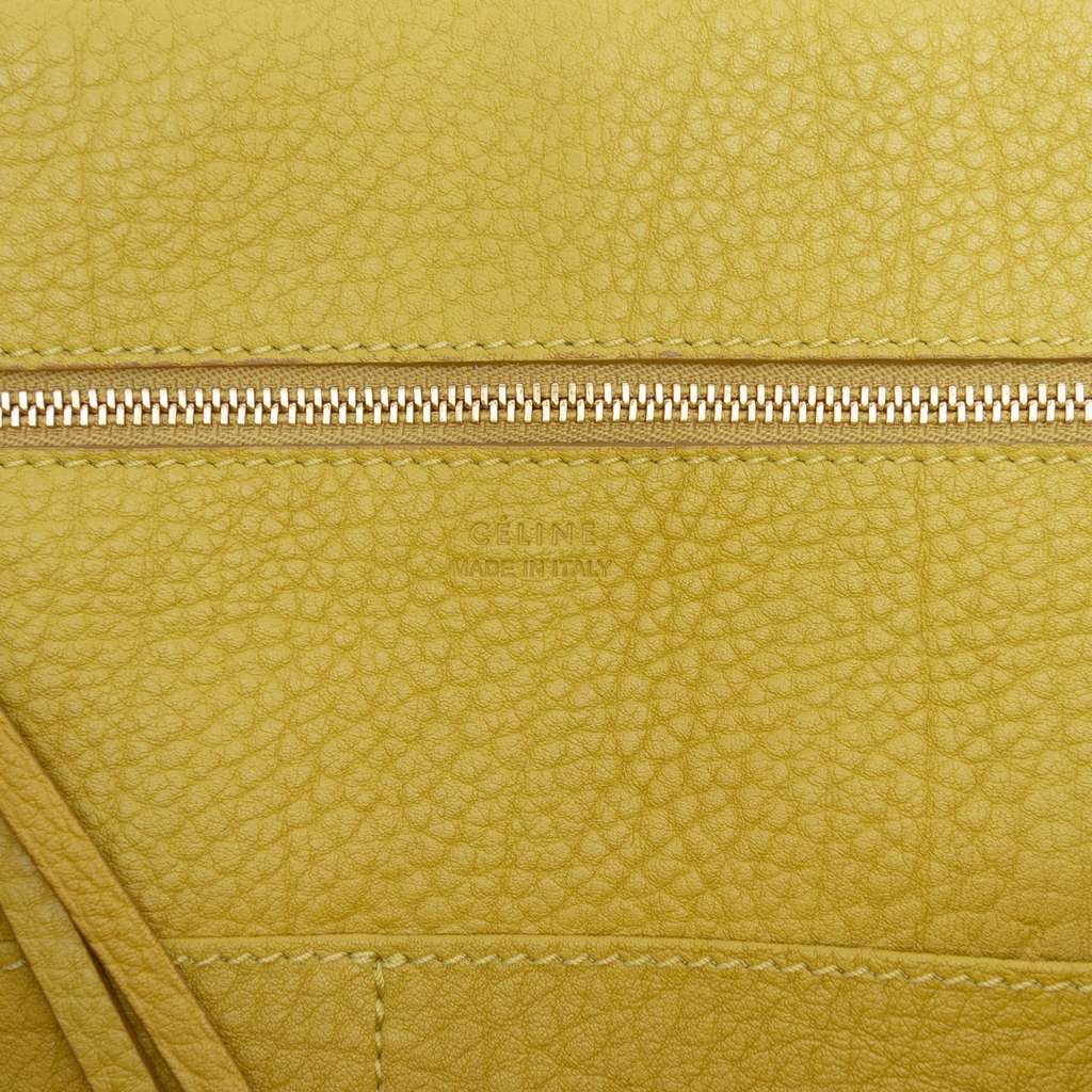 Celine Small Grained Calfskin Tie Knot Handbag Yellow Leather Good condition - Box View