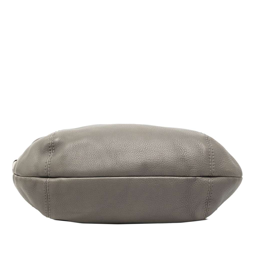 Gucci Pebbled Leather Techno Horsebit Hobo Grey Leather Good condition - Inside View