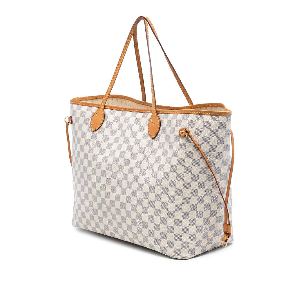 Louis Vuitton Damier Azur Neverfull GM White Good condition - Back View