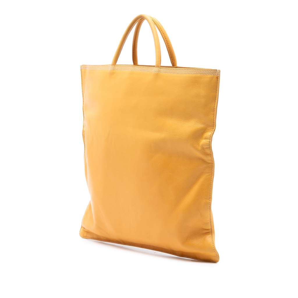 Loewe Leather Anagram Tote Yellow Leather Good condition - Back View