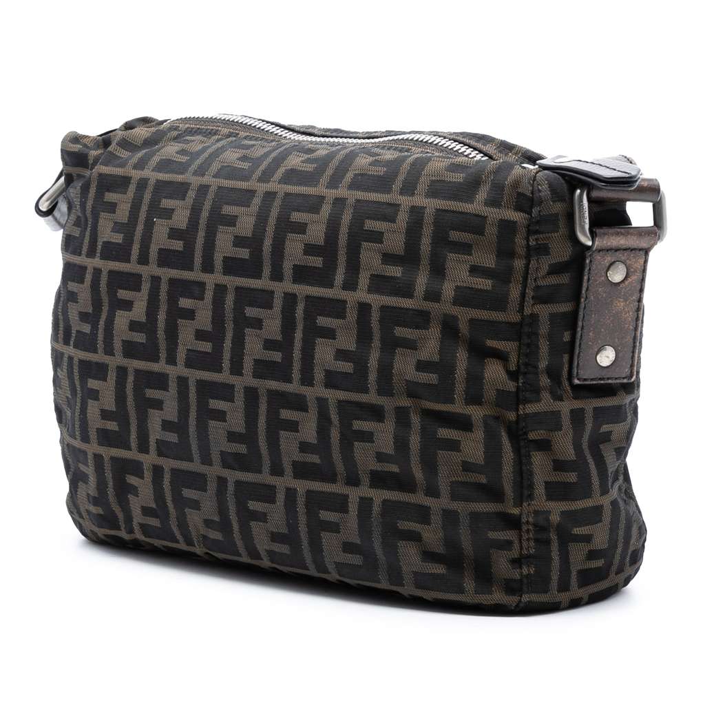 Fendi Zucca Canvas Crossbody Brown Canvas Good condition - Back View