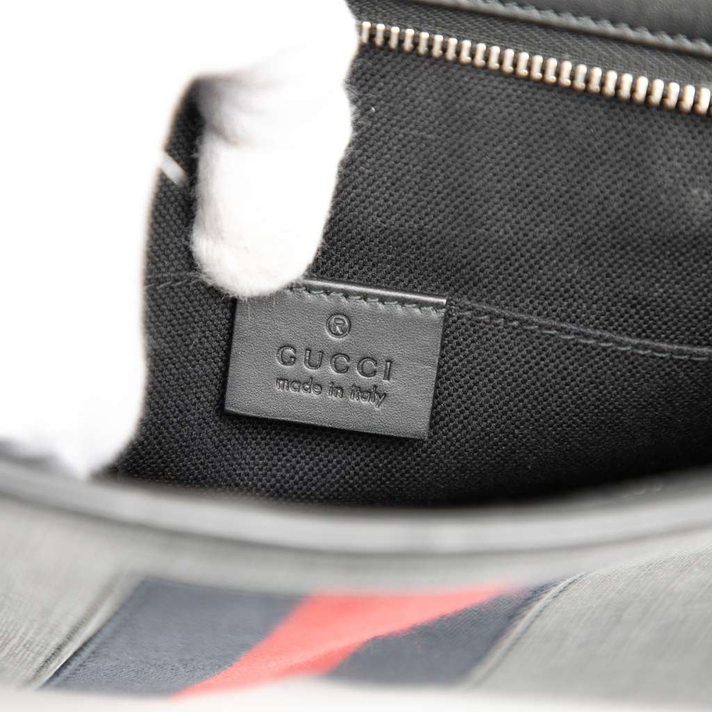 Gucci GG Supreme Web Clutch Black Canvas Good condition - Box View