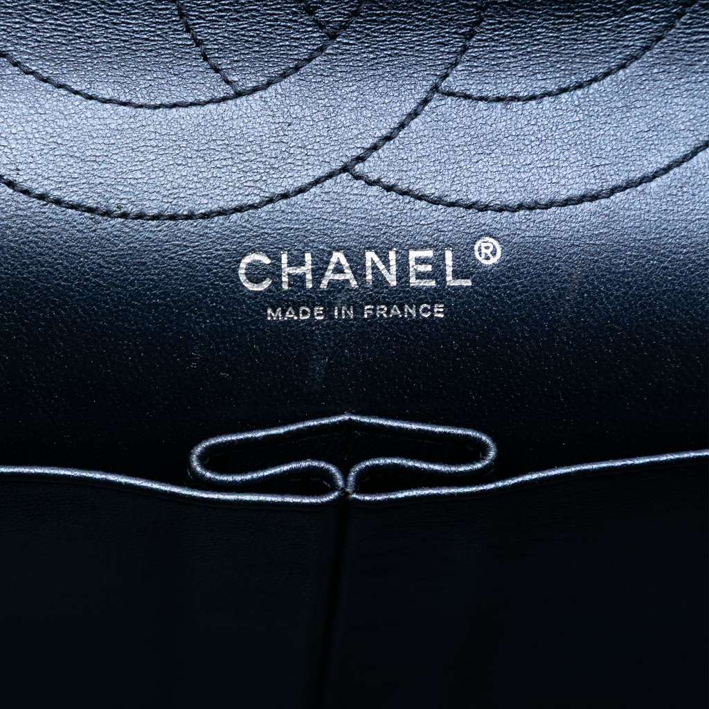 Chanel Metallic Quilted Aged Calfskin Reissue 2.55 Double Flap 227 Blue Leather Good condition - Box View