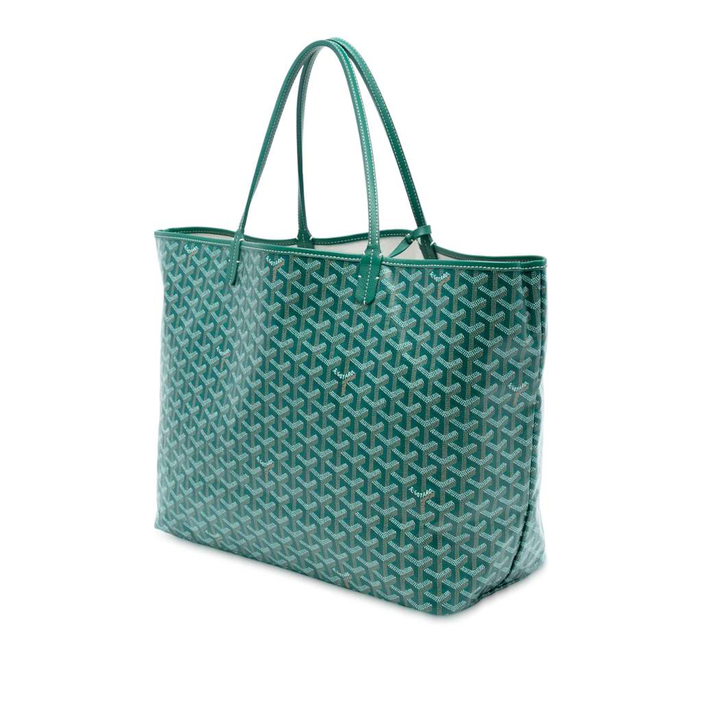 Goyard Goyardine Saint Louis GM Green Canvas Good condition - Back View