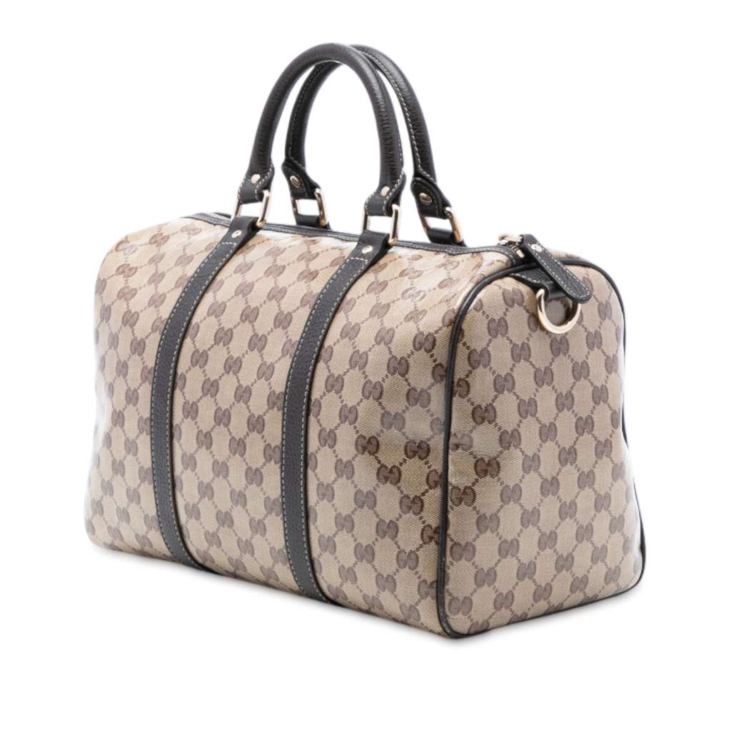 Gucci Medium GG Crystal Joy Boston Bag Brown Canvas Good condition - Back View