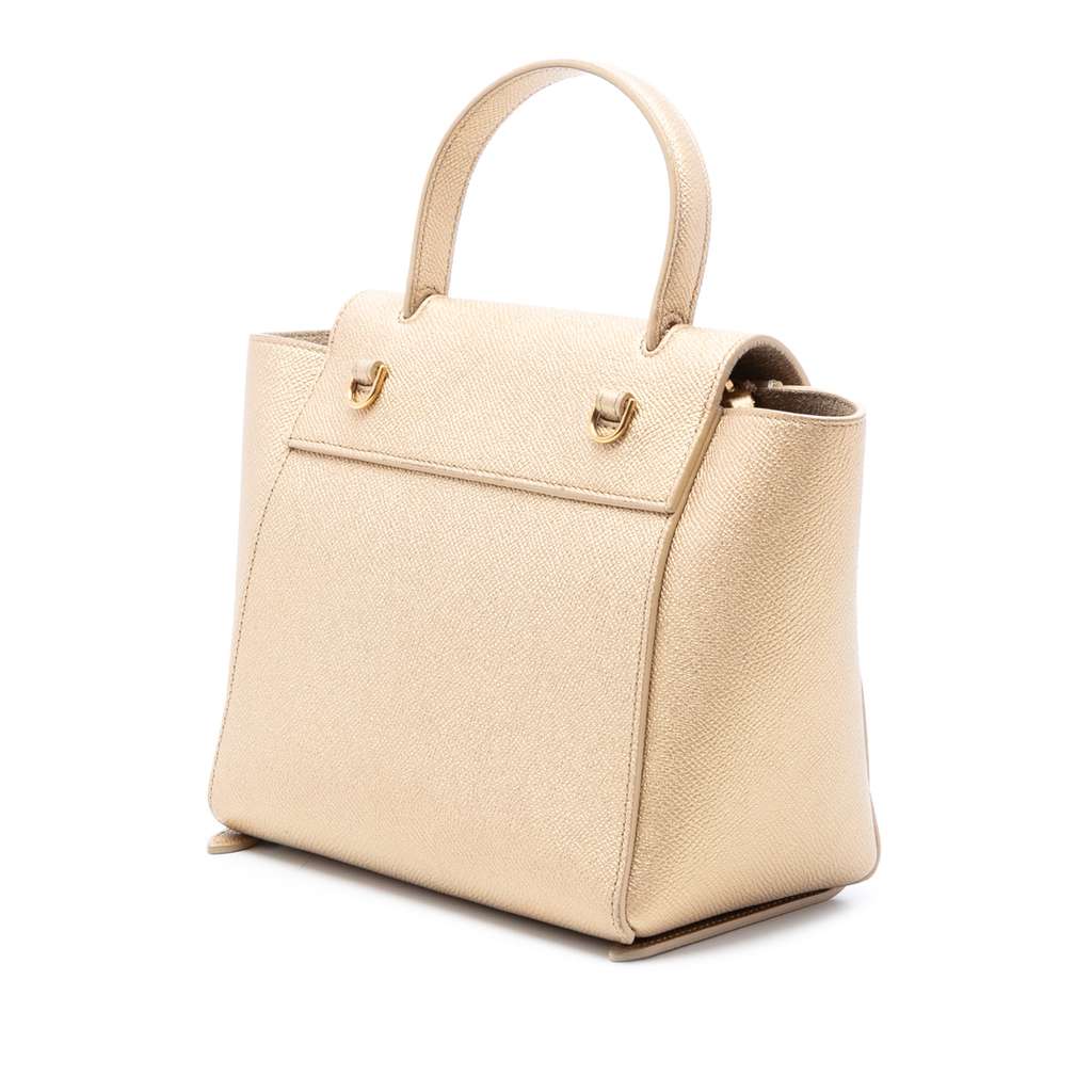 Celine Nano Grained Calfskin Belt Bag Gold Leather Good condition - Back View