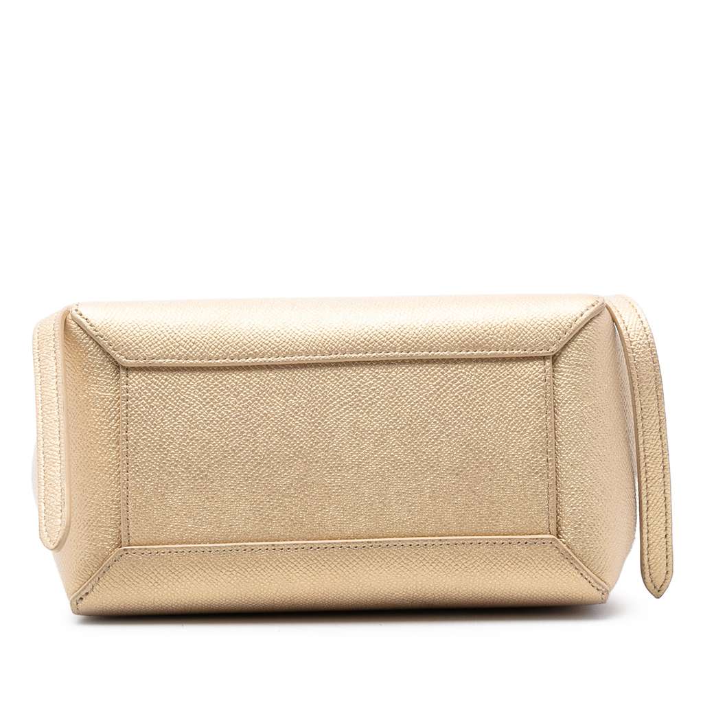 Celine Nano Grained Calfskin Belt Bag Gold Leather Good condition - Inside View