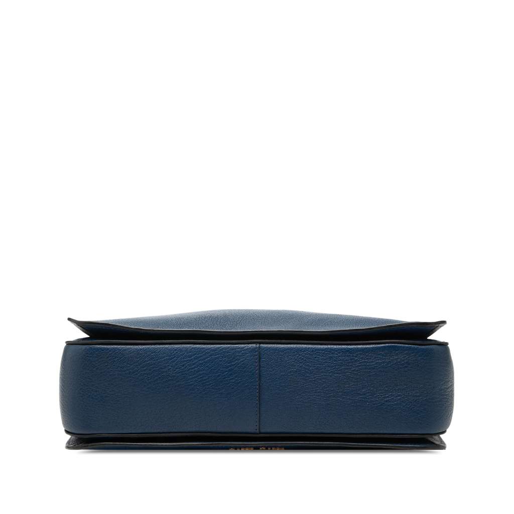 Miu Miu Goatskin Madras Satchel Blue Leather Good condition - Inside View