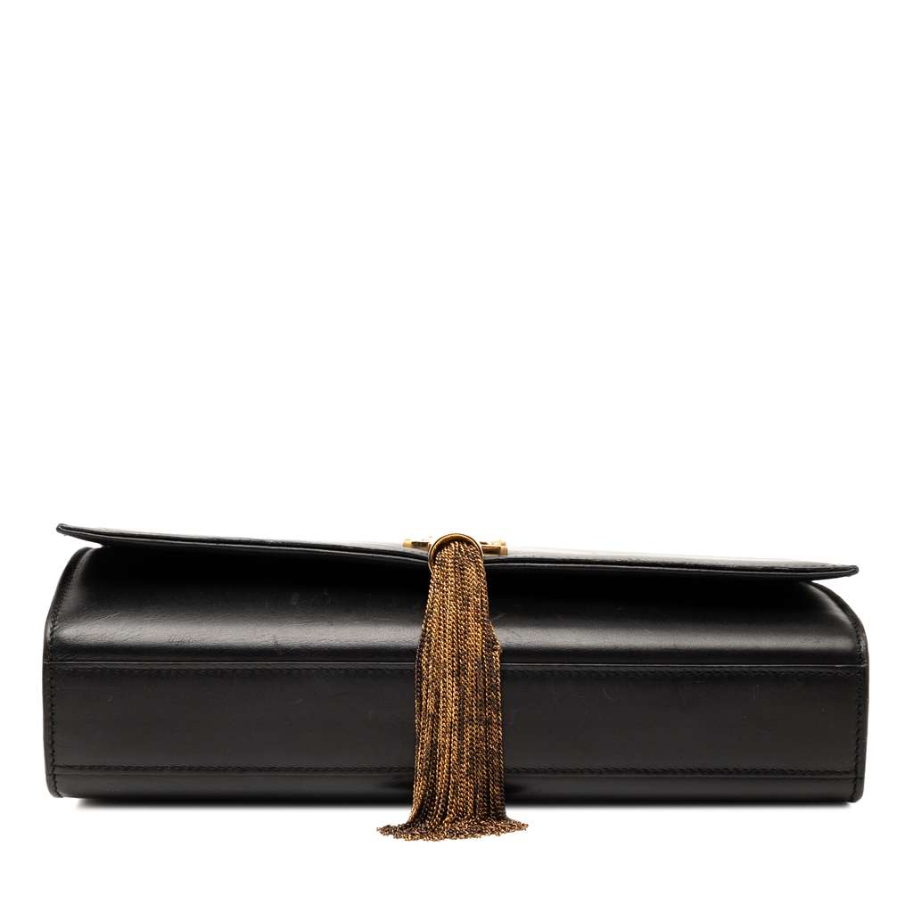Saint Laurent Medium Smooth Calfskin Classic Monogram Kate Tassel Crossbody Black Leather Good condition - Inside View