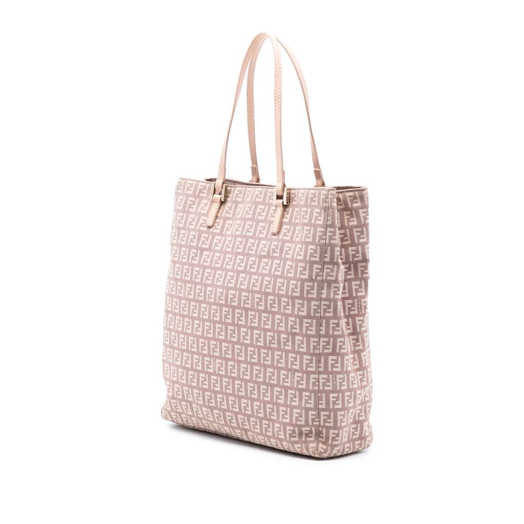 Fendi Zucchino Canvas Tote Pink Canvas Good condition - Back View