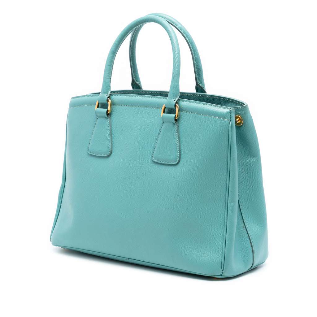 Prada Saffiano Lux Parabole Tote Blue Leather Good condition - Back View