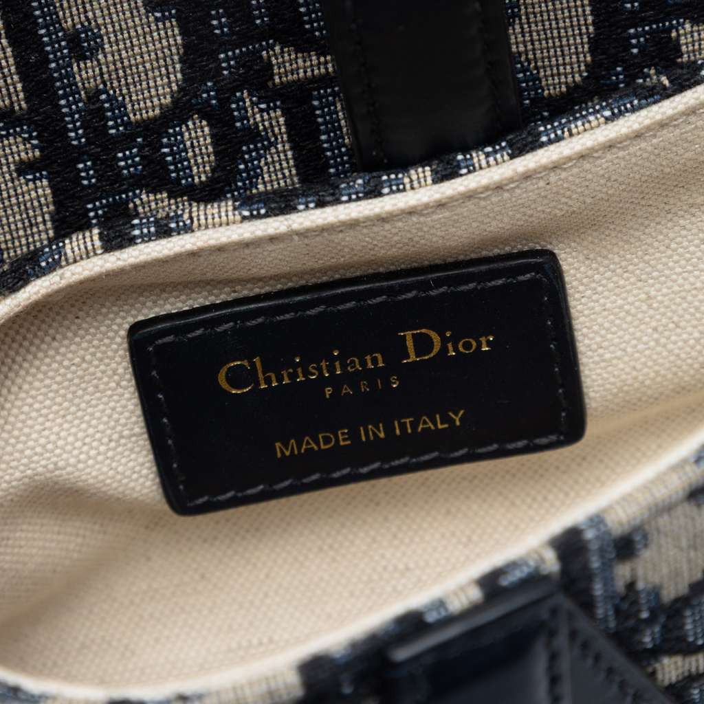 Dior Mini Oblique Canvas Saddle Bag Blue Canvas Good condition - Box View