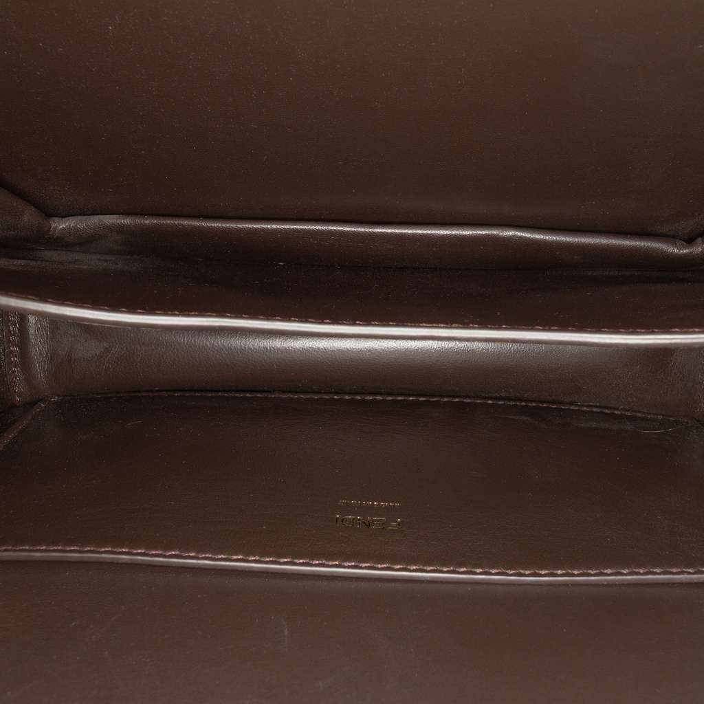 Fendi Calfskin Vitello King Nubuck Pequin Karligraphy Pocket Shoulder Bag Red Leather Good condition - Model View