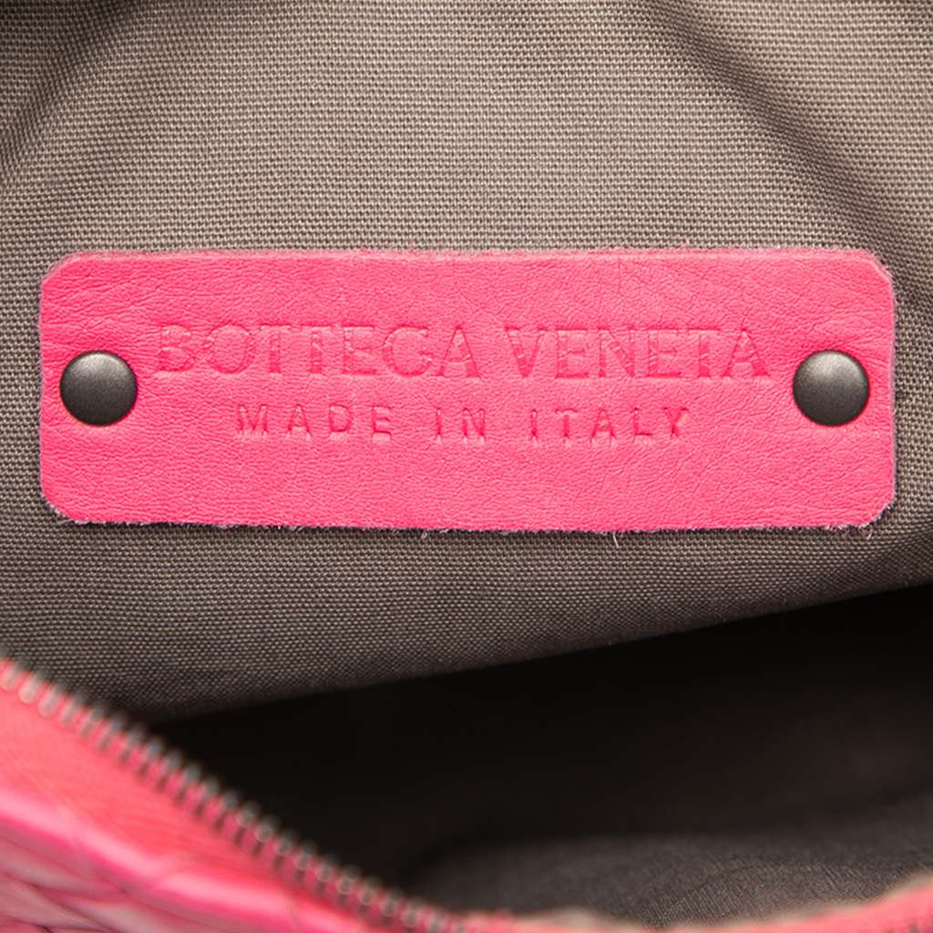 Bottega Veneta Small Nappa Intrecciato Crossbody Pink Leather Good condition - Box View