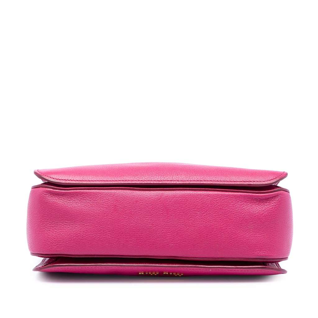 Miu Miu Goatskin Madras Satchel Pink Leather Good condition - Inside View