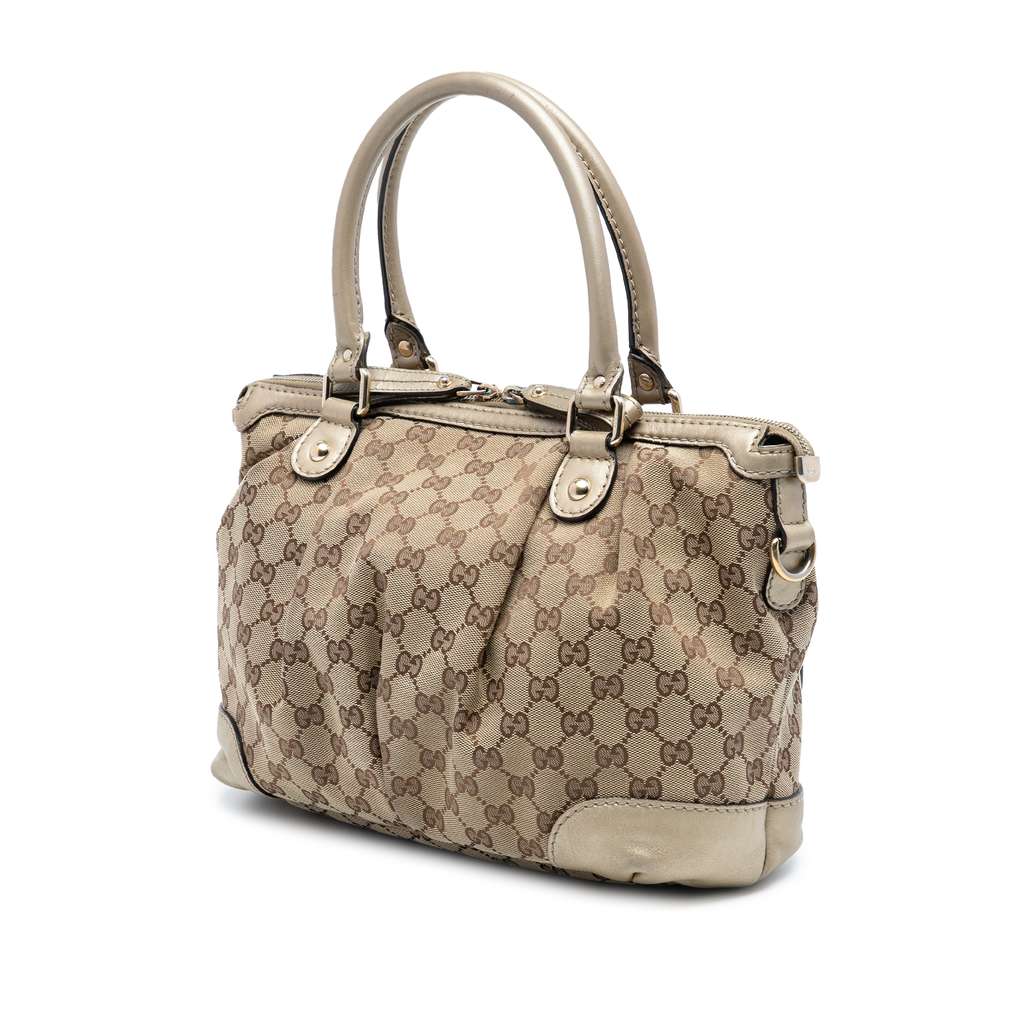 Gucci GG Canvas Sukey Satchel Brown Canvas Fair condition - Back View