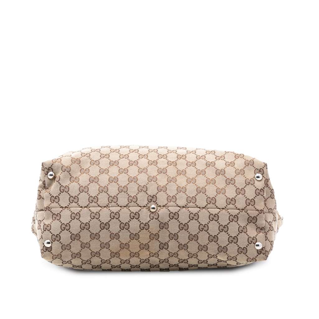 Gucci Medium GG Canvas Icon Bit Tote Brown Canvas Good condition - Inside View