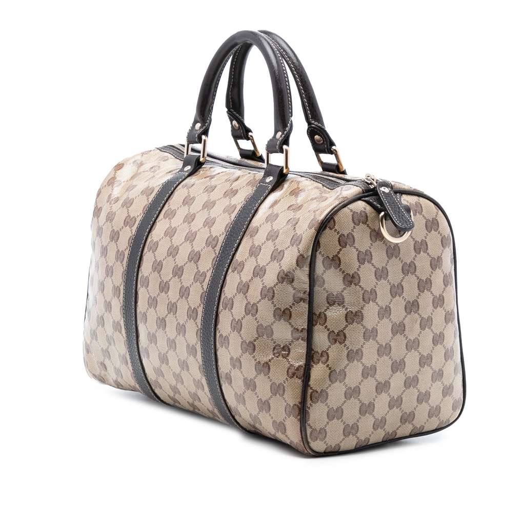 Gucci Medium GG Crystal Joy Boston Bag Brown Canvas Good condition - Back View