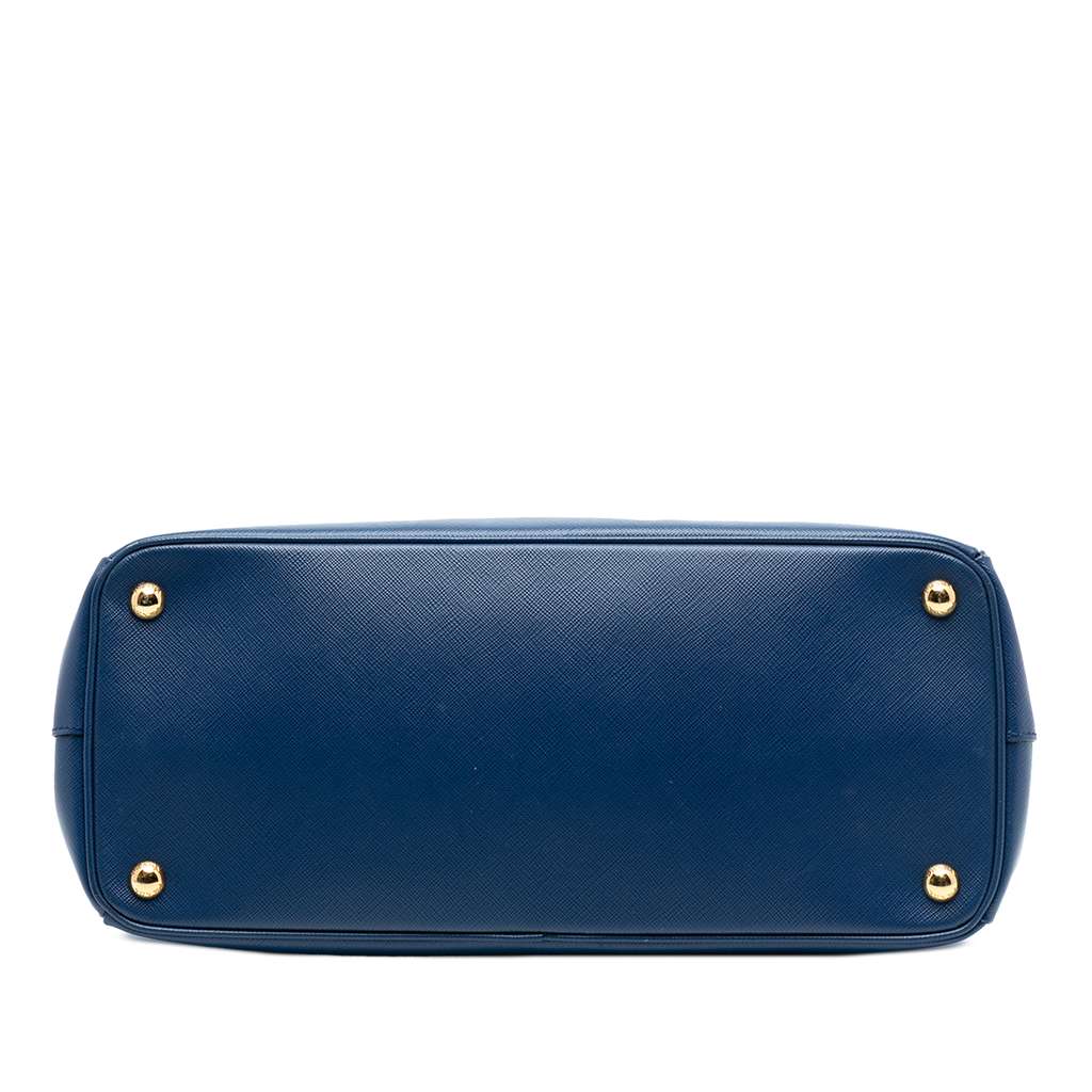Prada Medium Saffiano Lux Galleria Double Zip Satchel Blue Leather Good condition - Inside View
