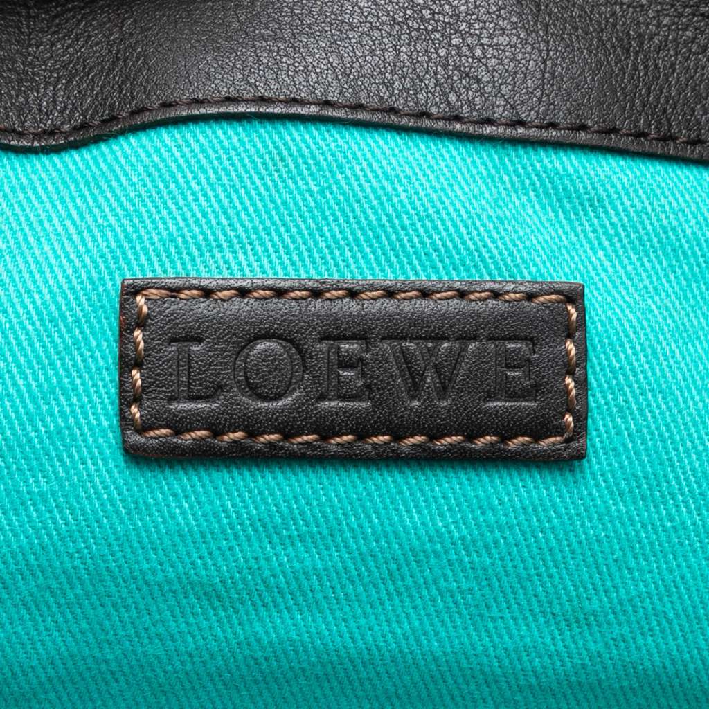 Loewe Suede Studded Anagram Hobo Black Leather Good condition - Box View