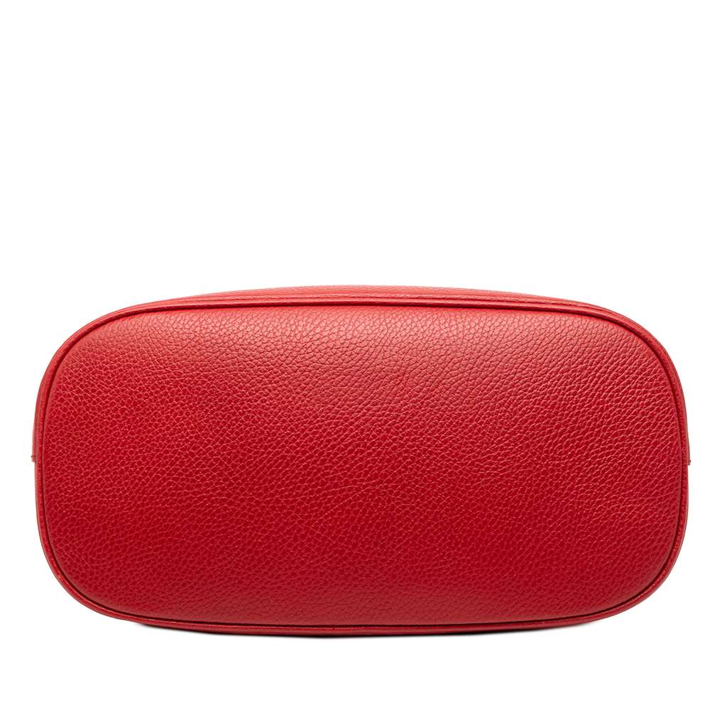 Gucci Small Dollar Calfskin GG Charm Dome Satchel Red Leather Good condition - Inside View