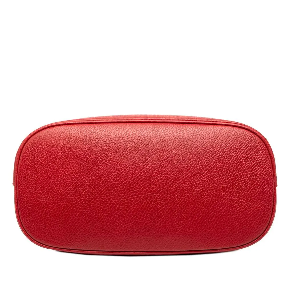 Gucci Small Dollar Calfskin GG Charm Dome Satchel Red Leather Very good - Inside View