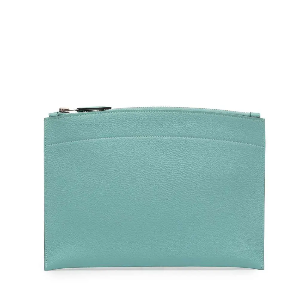 Hermès Small Togo Bazar Pouch Blue Leather Very good - Front View
