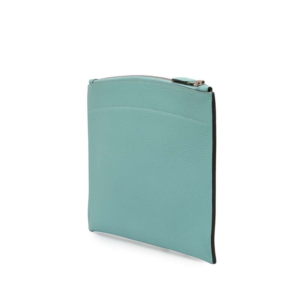 Hermès Small Togo Bazar Pouch Blue Leather Good condition - Back View