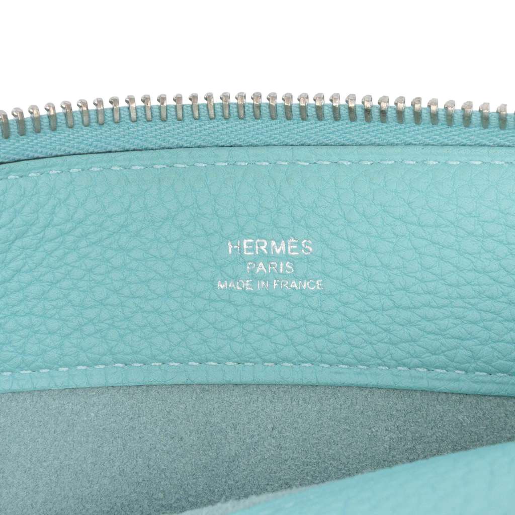 Hermès Small Togo Bazar Pouch Blue Leather Good condition - Box View