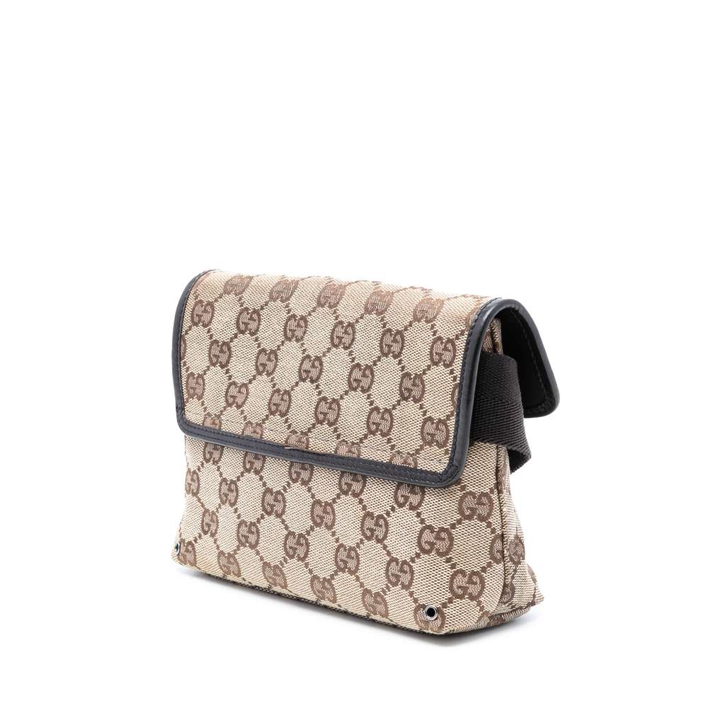 Gucci GG Canvas Jackie Belt Bag Brown Canvas Good condition - Back View