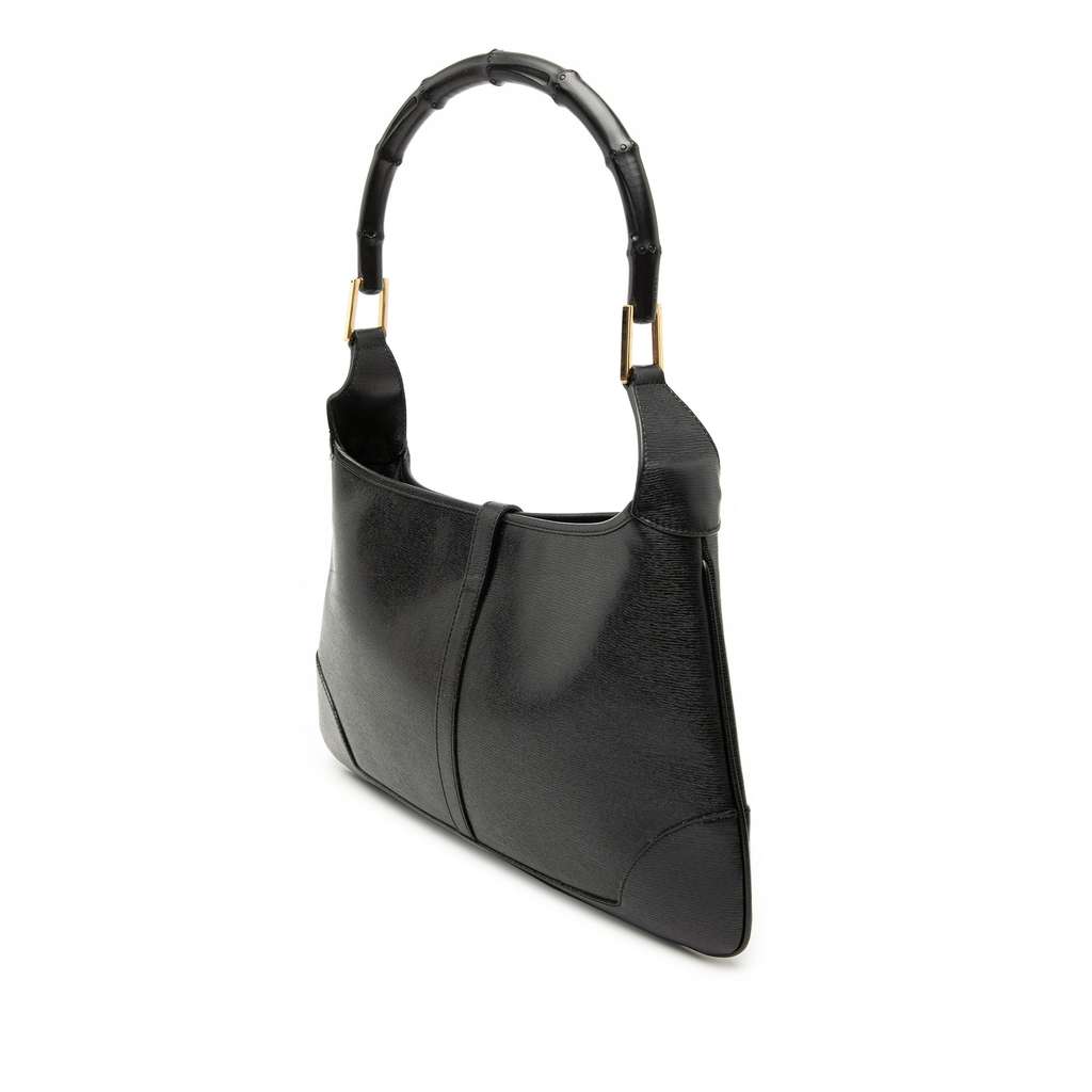 Gucci Calfskin Bamboo Jackie Hobo Black Leather Good condition - Back View