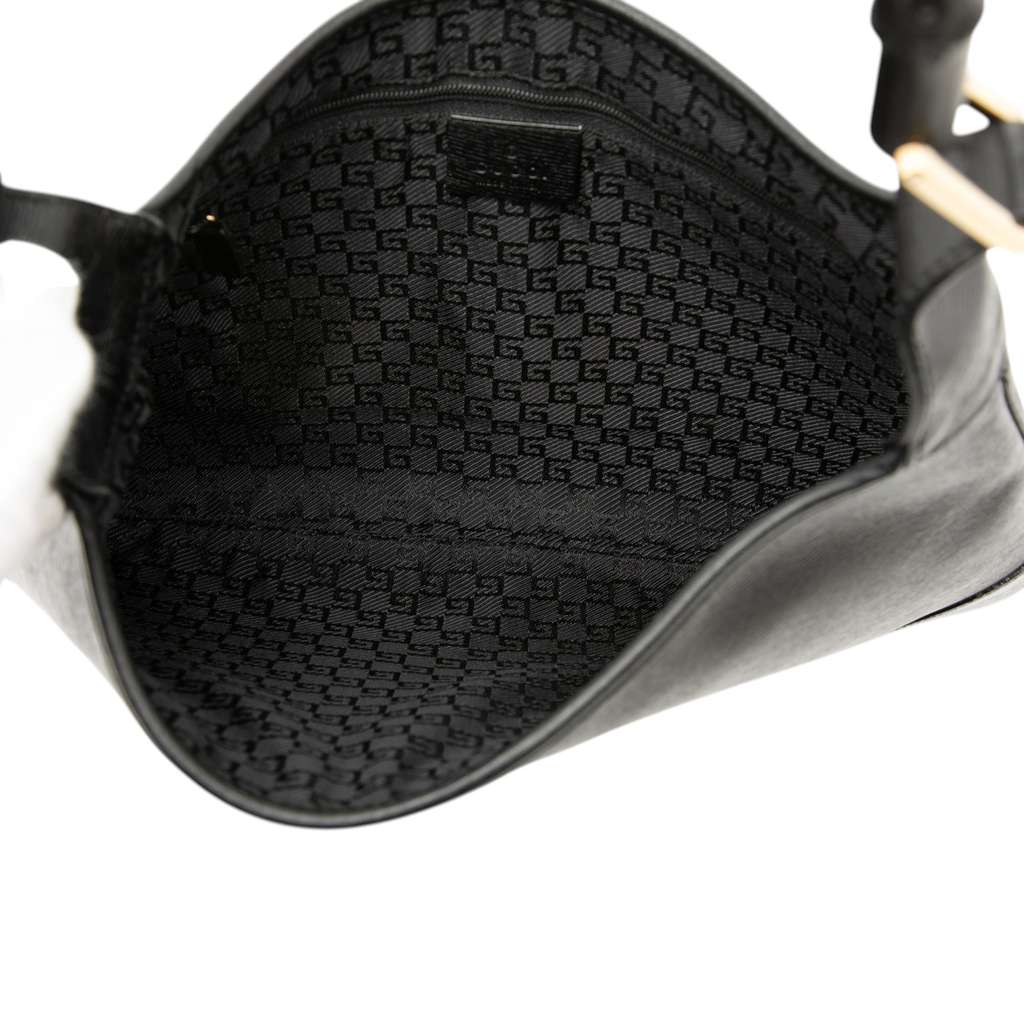 Gucci Calfskin Bamboo Jackie Hobo Black Leather Good condition - Model View