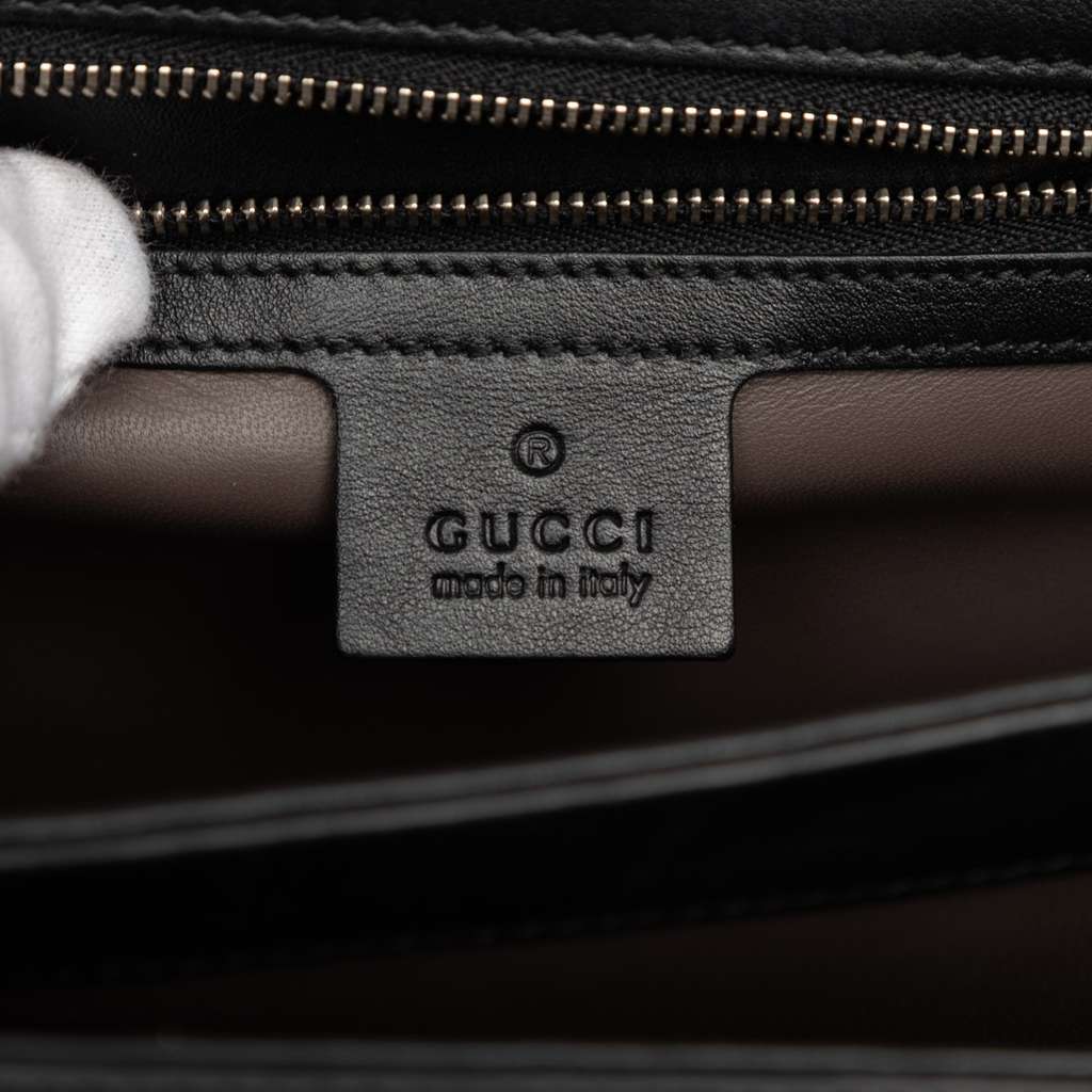 Gucci Medium Patent Dollar Interlocking G Crossbody Black Leather Good condition - Box View