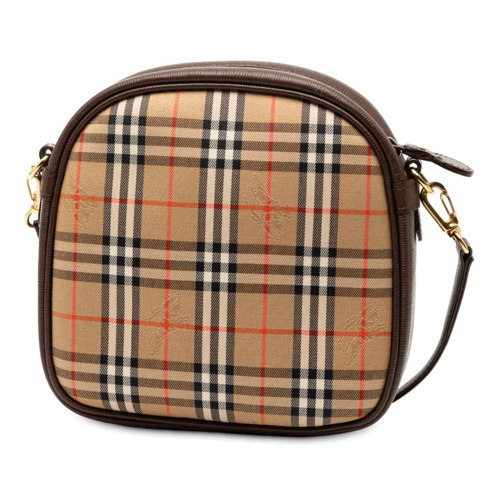 Burberry Haymarket Check Canvas Crossbody Brown Canvas Good condition - Back View