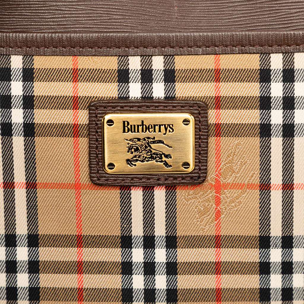 Burberry Haymarket Check Canvas Crossbody Brown Canvas Good condition - Box View