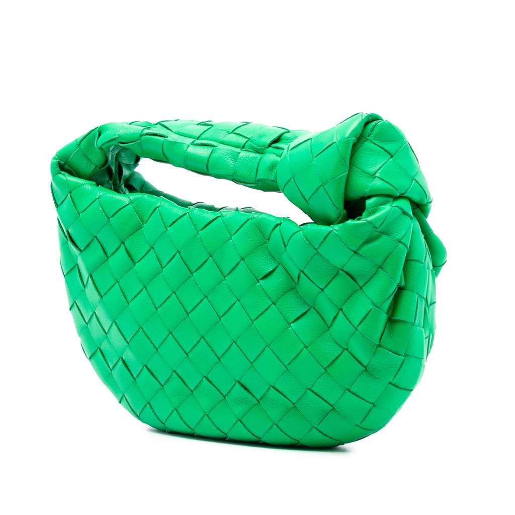 Bottega Veneta Mini Nappa Intrecciato Jodie Green Leather Good condition - Back View